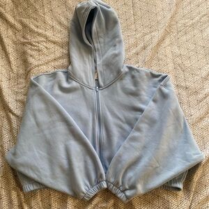 H&M Cropped Light Blue Zip Up